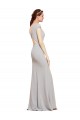 Best Stretch Crepe Open Back Long Boat Neck A-Line Prom Dress Canada