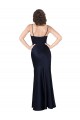 Best Silky Satin Long Cowl Neck A-Line Black Tie Prom Dress Canada