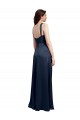 Best Stretch Satin Low Back Long Cowl Neck A-Line Prom Dress Canada