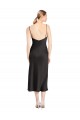 Best Stretch Satin Low Back Midi Length Spaghetti Straps A-Line Prom Dress Canada
