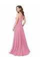 Best Soft Chiffon Keyhole Back Long Halter Neck A-Line Prom Dress Canada