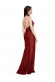 Best Stretch Satin Backless Long Halter Neck A-Line Black Tie Prom Dress Canada