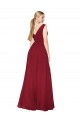 Best Soft Chiffon V-Back Long V-Neck A-Line Black Tie Prom Dress Canada