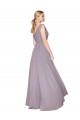 Best Soft Chiffon V-Back Long V-Neck Dusty Rose A-Line Prom Dress Canada