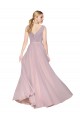Best Soft Chiffon V-Back Long V-Neck Primrose A-Line Prom Dress Canada