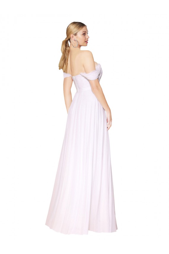 Best Soft Chiffon Long Off the Shoulder A-Line Prom Dress Canada