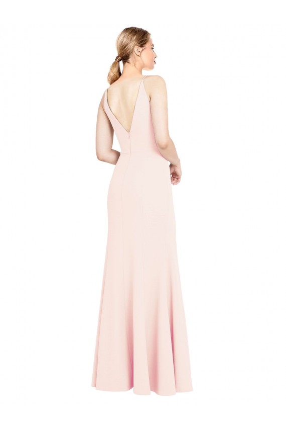 Best Stretch Crepe Long High Neck A-Line Evening Prom Dress Canada
