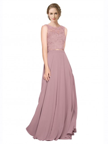Best Soft Chiffon & Lace Long Illusion Neck A-Line Black Tie Prom Dress Canada