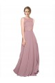 Best Soft Chiffon & Lace Long Illusion Neck A-Line Black Tie Prom Dress Canada