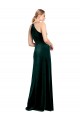 Best Stretch Velvet Keyhole Back Long Spaghetti Straps Dark Green A-Line Prom Dress Canada