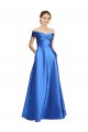 Best Satin Long Off the Shoulder A-Line Black Tie Prom Dress Canada