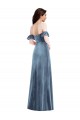 Best Stretch Velvet Low Back Long Off the Shoulder A-Line Prom Dress Canada