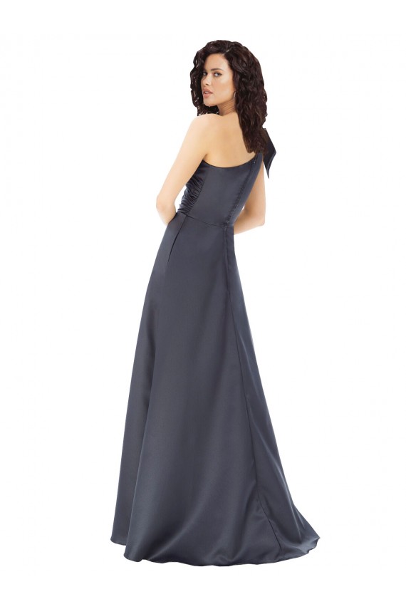 Best Satin Long One Shoulder A-Line Prom Dress Canada