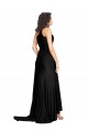 Best Silky Satin Long One Shoulder Black A-Line Black Tie Prom Dress Canada