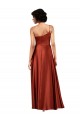 Best Silky Satin Long One Shoulder Burnt Orange A-Line Black Tie Prom Dress Canada