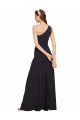 Best Stretch Crepe Long One Shoulder Dark Navy A-Line Prom Dress Canada