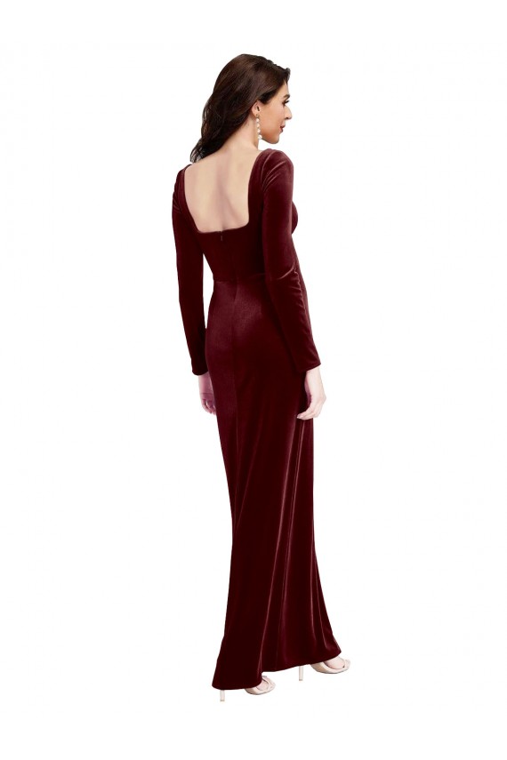 Best Stretch Velvet Low Back Long Spaghetti Straps A-Line Prom Dress Canada