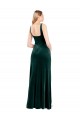 Best Stretch Velvet Long Square Neck A-Line Side Slit Prom Dress Canada