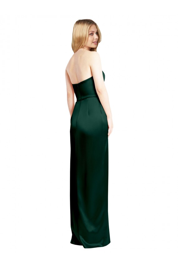 Best Stretch Satin Long Scoop Neck A-Line Prom Dress Canada