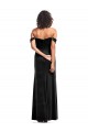 Best Stretch Velvet Long Off the Shoulder Black A-Line Prom Dress Canada