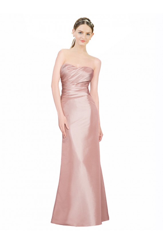Best Stretch Satin Low Back Long Sweetheart A-Line Prom Dress Canada