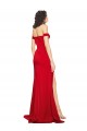Best Silky Satin Long Off the Shoulder Red A-Line Prom Dress Canada