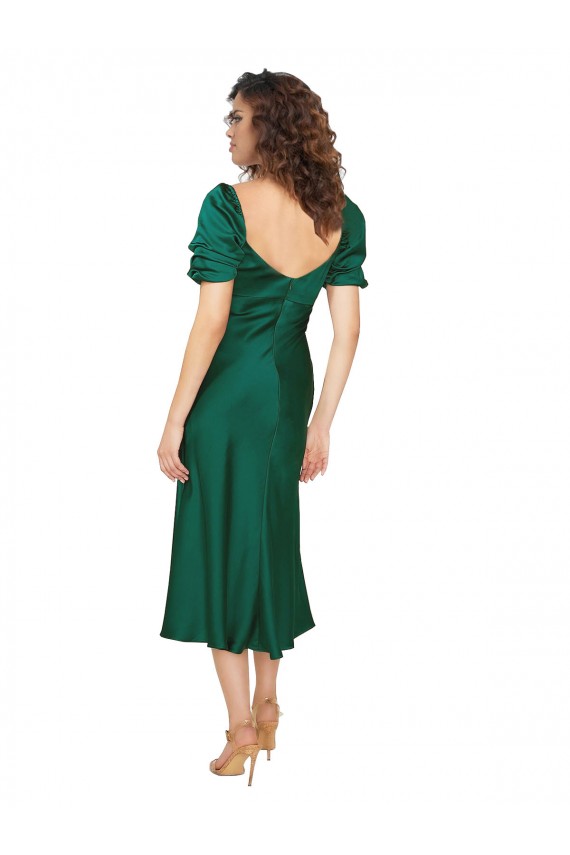 Best Silky Satin Low Back Midi Length Sweetheart A-Line Prom Dress Canada