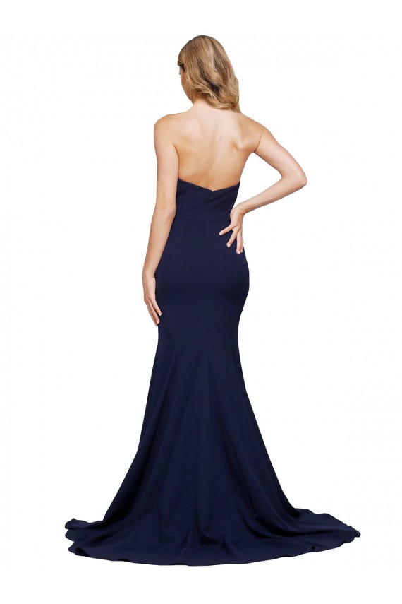 Best Stretch Crepe Low Back Sweep Train Sweetheart A-Line Prom Dress Canada