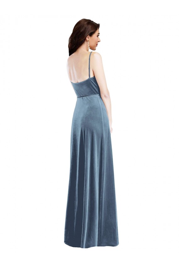 Best Stretch Velvet Low Back Long Sweetheart A-Line Prom Dress Canada