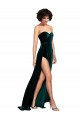 Best Stretch Velvet Low Back Sweep Train Sweetheart A-Line Prom Dress Canada