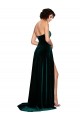 Best Stretch Velvet Low Back Sweep Train Sweetheart A-Line Prom Dress Canada