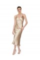 Best Silky Satin Midi Length V-Neck A-Line Prom Dress Canada