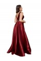 Best Satin V-Back Long V-Neck A-Line Plus Size Formal Prom Dress Canada