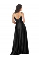 Best Silky Satin Low Back Long V-Neck A-Line Prom Dress Canada