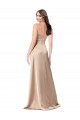 Best Silky Satin Low Back Long Spaghetti Straps Champagne Pink A-Line Prom Dress Canada