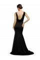 Best Silky Satin Low Back Sweep Train V-Neck A-Line Prom Dress Canada