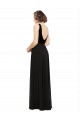 Best Soft Chiffon & Velvet Open Back Long V-Neck A-Line Prom Dress Canada