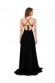 Best Spandex Open Back Long V-Neck A-Line Black Tie Prom Dress Canada