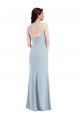 Best Stretch Crepe Open Back Long Halter Neck Light Sky Blue A-Line Prom Dress Canada