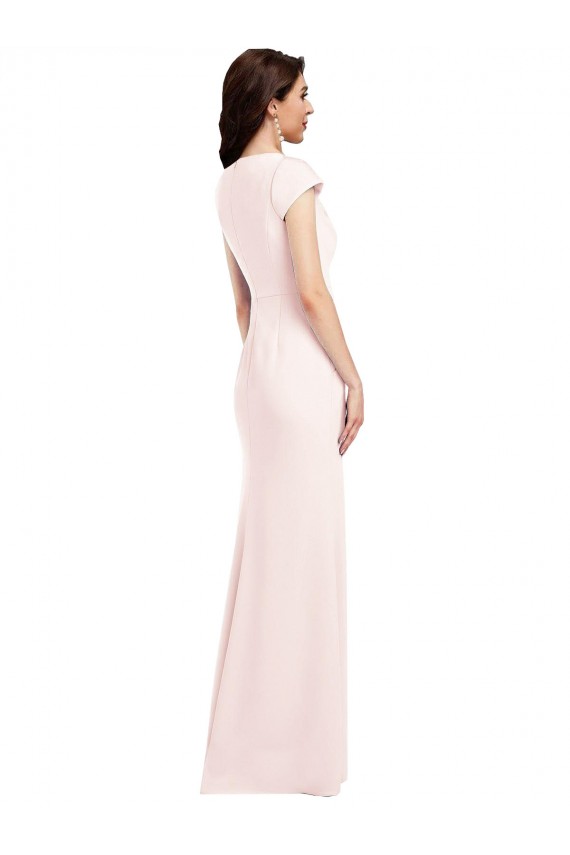 Best Stretch Crepe Long V-Neck A-Line Prom Dresses Canada