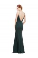 Best Stretch Crepe V-Back Long V-Neck Pink A-Line Prom Dress Canada
