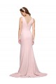 Best Stretch Crepe V-Back Sweep Train V-Neck A-Line Black Tie Prom Dress Canada