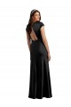 Best Stretch Satin Keyhole Back Long V-Neck A-Line Prom Dress Canada