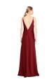 Best Stretch Satin V-Back Long V-Neck A-Line Black Tie Prom Dress Canada