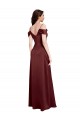 Best Stretch Satin Long Off the Shoulder A-Line Prom Dress Canada