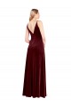 Best Stretch Velvet V-Back Long V-Neck A-Line Black Tie Prom Dress Canada