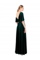Best Stretch Velvet V-Back Long V-Neck Dark Green A-Line Prom Dress Canada