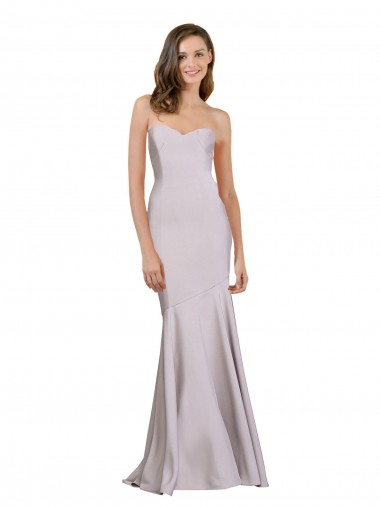 Best Stretch Crepe Long Strapless Arctic Lilac Mermaid Prom Dress Canada