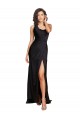 Best Silk like Satin Long One Shoulder A-Line High Slit Prom Dress Canada