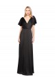 Best Stretch Satin Open Back Long V-Neck A-Line Prom Dress Canada